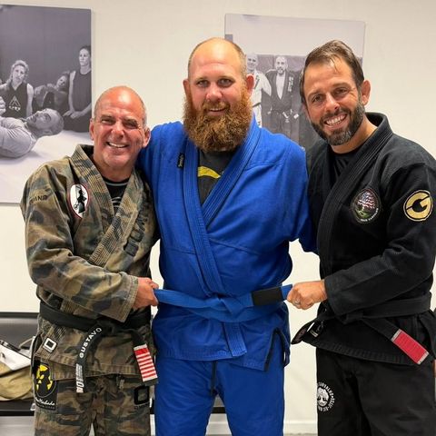 Gustavo Machado and David Valentine at a belt promotion in Venice FL